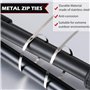 IPEA Attache Cable Inox 200 mm - Colliers de Serrage pour Câbles – 100 Pièces - Taille 4,6 mm x 200 mm – Polyvalents pour Câblag
