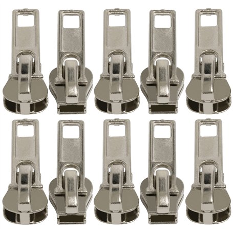 AERZETIX - C62961 - Lot de 10 curseurs/navettes N°5 autobloquants pour fermeture éclair à dents en plastique injecté ou en métal