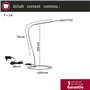 Paulmann 74995 Lampe de table Plaza LED 3W, Acier brossé, 230/12V, Métal