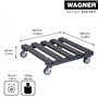 WAGNER Support à roulettes pour Pot de Fleur PALETTI 38 x 38 x 9,5 cm I intérieur + extérieur I Roule Pot en Bois Massif certifi