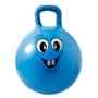Idena 40094 Happy Face Ballon de Saut Bleu Diamètre env. 45-50 cm Charge Max. 50 kg Idéal pour l'été, Le Parc ou la Maternelle