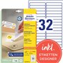 Avery Zweckform L6031REV-25 Paquet de 25 feuilles d'étiquettes enlevables multiusage pour marquage temporaire 96 x 16