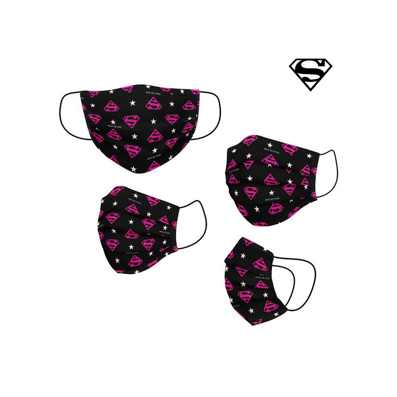 Masque en tissu hygiénique réutilisable DC Super Hero Girls Enfant Noir