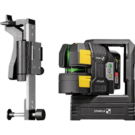 STABILA LAX 500G Cross Line Laser Vert 12 V Système auto-nivelant avec points de plomberie Portée maximale 40 m Batterie CAS et