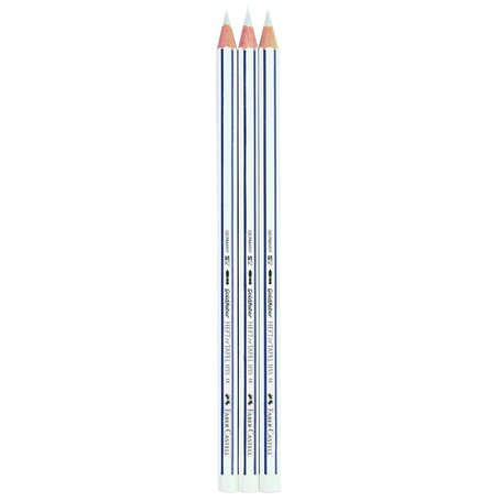 Faber-Castell 111499 Crayon pour tableau noir Lot de 3 Blanc