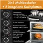 Clatronic® Mini-four avec plaques de cuisson et broche tournante | cuisson et rôtissage simultanés | mini-four à convection de 2