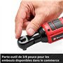 Einhell Visseuse à cliquet sans fil TE-RW 18/60 Li-Solo Power X-Change (18 V, 60 Nm, porte-outil 3/8« , rotation droite/gauche,
