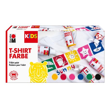 Marabu 0308000000001 Kids T-Shirt Lot de 6 peintures de 80 ml