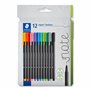STAEDTLER 334 C12 Lot de 12 feutres fins triplus 12 couleurs assorties