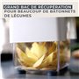 Fackelmann 27902 Coupe frite Manuel avec récipient et Brosse de Nettoyage, Coupe légumes, Coupe frite, ustensile de Cuisine, Pla