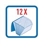 Herlitz 11277944 Classeur à soufflets en polypropylène à 12 compartiments Bleu transparent