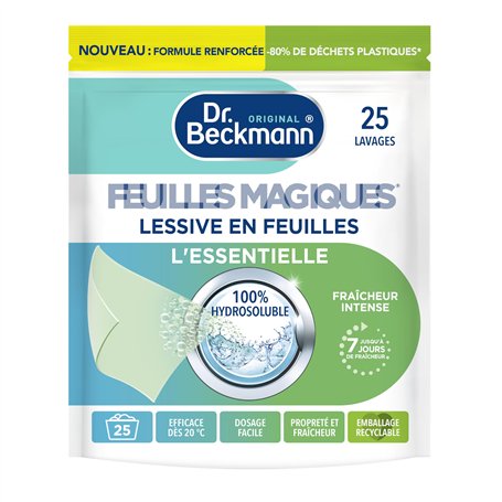 Dr. Beckmann FEUILLES MAGIQUES Lessive en feuilles L'ESSENTIELLE | Format pré-dosé
