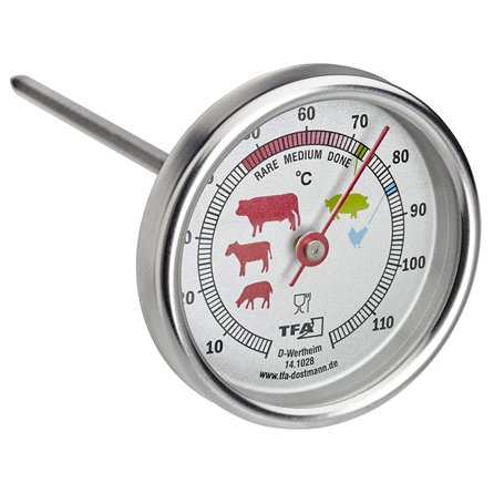TFA Dostmann Thermomètre à viande analogique en acier inoxydable