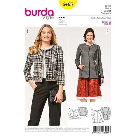 Burda B6465 Patron Veste