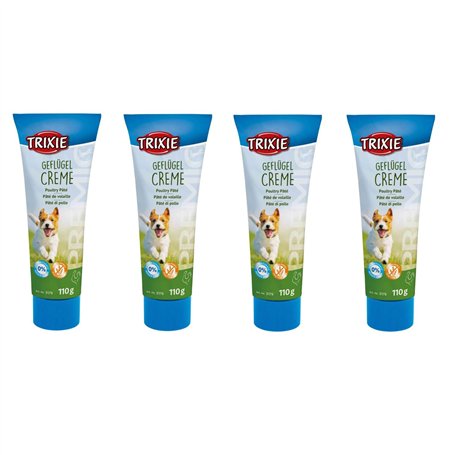 Trixie Premio Crème de volaille | Pack de 4 | 4 x 110 g | Friandise à la Viande pour Chiens | Peut Aider à faciliter la Prise de