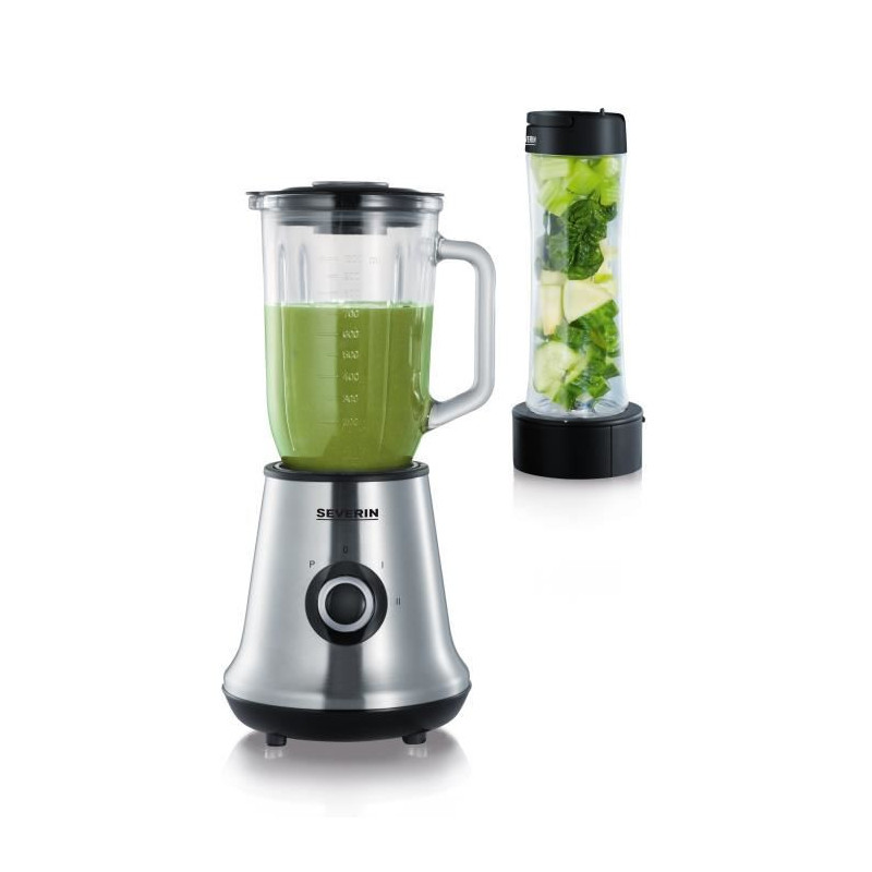 Severin - SM3737 - Blender classique avec extracteur de nutriments Mix&Go - 500W - Capacité 1L - Lames inox