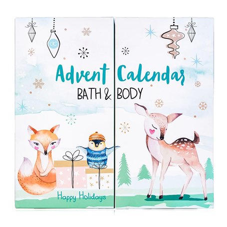 accentra Calendrier de l'Avent Joyeuses Fêtes 2021 pour les filles avec 24 produits de bain