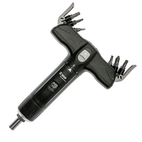 WGB Das Werkzeug Tournevis dynamométrique avec 12 embouts dans poignée en T pour vélo | Clé dynamométrique 1/4" avec cruciforme