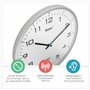 Mebus 13081 Horloge Murale Radio-pilotée silencieuse avec Cadre Gris et Cadran Blanc 30 cm