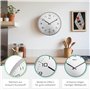 Mebus 13081 Horloge Murale Radio-pilotée silencieuse avec Cadre Gris et Cadran Blanc 30 cm