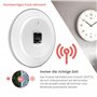 Mebus 13081 Horloge Murale Radio-pilotée silencieuse avec Cadre Gris et Cadran Blanc 30 cm