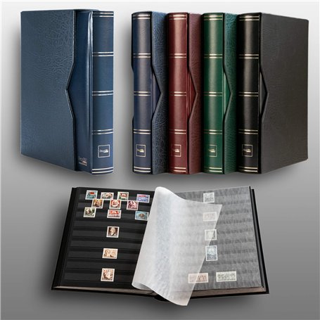 Prophila Album pour Timbres 60 Pages intérieur Noir étui de Protection Bleu