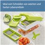 Genius Mandoline Nicer Dicer Smart 14en1 Multifunction Professionelle vert - Coupe-légumes avec Grilles de découpe + Poussoir, R