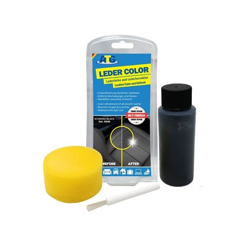ATG® Teinture Cuir Noir - Teinture pour Cuir et Peinture Cuir - Entretien pour Siège et Volant de Voiture