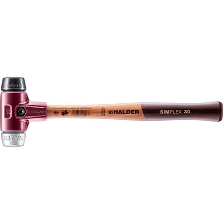 Simplex 3029.030 Marteau sans danger en caoutchouc et métal souple avec boîtier en fonte malléable et manche en bois de qualité