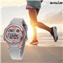 Montre pour fille SINAR XE-64-9 avec écran LCD numérique à quartz 10 bar bracelet silicone sport