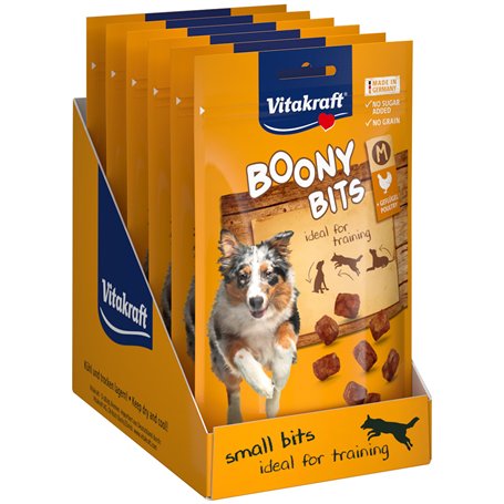 Vitakraft Boony Bits - Friandiseau poulet pour chiens de taille moyenne - Spécial entraînement et éducation - Recette sans sucre