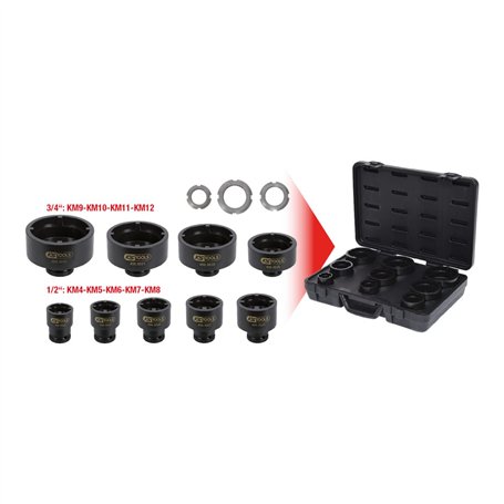 KS TOOLS Jeu de douilles à ergots pour écrous de moyeux