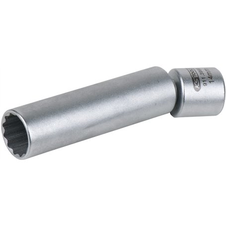KS Tools 911.3999 - Douille à bougie articulée 3/8" - 14 mm - Idéale pour les moteurs BMW N43 - En Chrome Vanadium - Finition sa