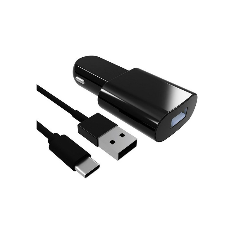 Chargeur de voiture Contact USB-C (1 m) Noir