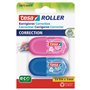 tesa Mini Roller de Correction EcoLogo - Pack de 2 Mini Rollers de Correction avec Design Ergonomique Multicolore - Dimension du