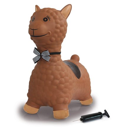 JAMARA Animal Sauteur Lama Rose avec Pompe – Jusqu'à 50 kg