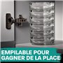 Praknu 6 Cendrier Verre Transparent - Empilables - Pour Intérieur et Extérieur - Cendrier En Verre Avec 4 Fentes