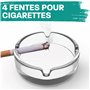 Praknu 6 Cendrier Verre Transparent - Empilables - Pour Intérieur et Extérieur - Cendrier En Verre Avec 4 Fentes