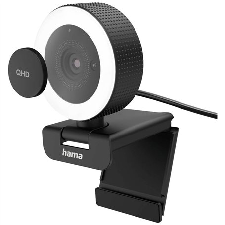Hama Webcam Streaming QHD C-800 Pro (Ringlight intégrée Autofocus Exposition Intelligente Double Micro