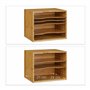 Relaxdays Corbeille à courrier en bambou organiseur de bureau porte-document papier range-documents avec tablettes amovibles dif