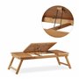 Relaxdays 10022218 Table d’Ordinateur Portable XL Bambou Aération Idéale Régler Hauteur 5 Inclinaisons Tablette Tiroir Nature, H