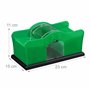 Relaxdays Mixte Mélangeur Relaxdays M langeur de cartes jusqu 91 mm mixeur manuel pour 2 jeux avec manivelle l, vert, EU