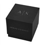 Armani Exchange Montre pour homme, mouvement à trois aiguilles, boîtier en acier inoxydable noir de 46 mm avec bracelet en acier