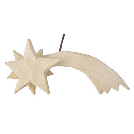 MaMeMi Comète en Bois Faite à la Main illuminée pour crèches de Noël [Longueur Environ 13 cm] Accessoires pour crèche