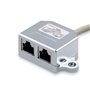 kwmobile 2X Dédoubleur câble réseau - Répartiteur Cat. 5e RJ45 fiche Alimentation Ethernet - Distributeur T vers 1x RJ45 réseau