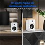MEDION P61925 Enceintes d'étagère (Actives et passives, boîtier en Bois, système à 2 Voies, Bluetooth5.0, Tweeter et subwoofer i