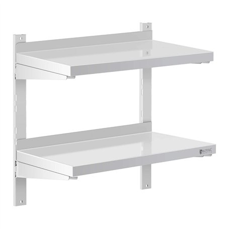 Royal Catering Étagère Murale Cuisine Tablette Flottante INOX 60 cm RCWR-600.3 (60 x 30 cm