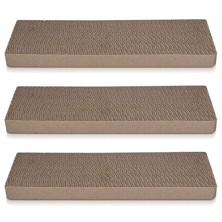 Navaris Griffoir pour Chats - Set 3X grattoir pour Chat en Carton ondulé 41 x 13 x 3 cm - Protection XXL canapé Meuble Mur - pou