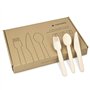Navaris Set Couverts en Bois - Lot 100x Fourchette 50x Couteau 50x Cuillère en Bois de Bouleau - 100% Naturel Biodégradable et É
