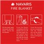 Navaris Couverture Anti-Feu - Bâche Ignifuge Anti-Incendie 1,2 x 1,2 m en Fibre de Verre - Protection pour Cuisine Bureau Maison
